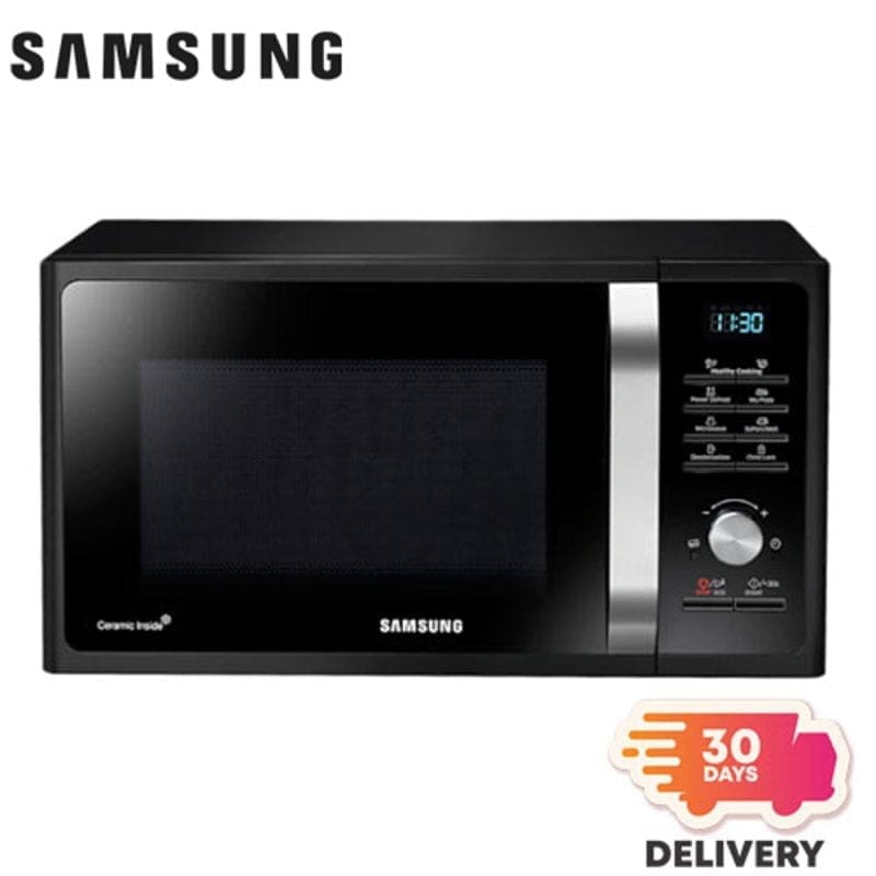 Samsung 28 L Solo Microwave and 30 days delivery sticker