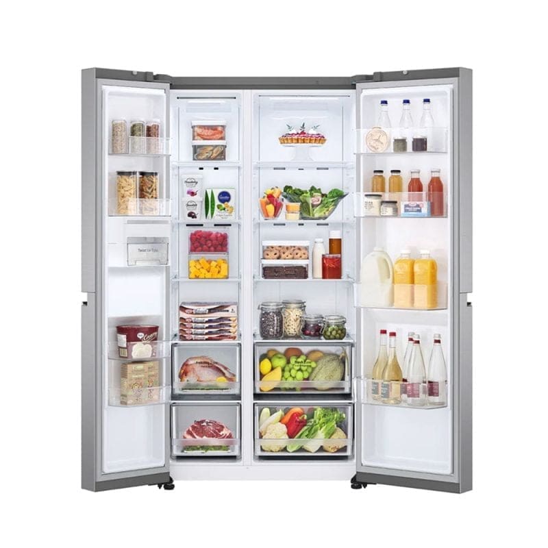 Two door open LG 24.5 Cu ft Side by Side Refrigerator RVS-B245PZ