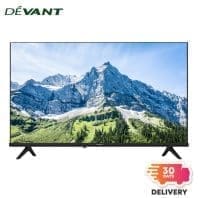Devant 32 in Smart TV and a 30 days delivery sticker