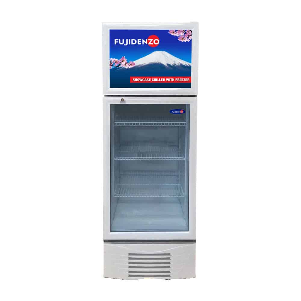 Fujidenzo 10 cu. ft. Showcase Chiller with Freezer Top, Key Lock SUF-100A